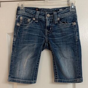 Miss Me Star-Studded Blue Denim Shorts